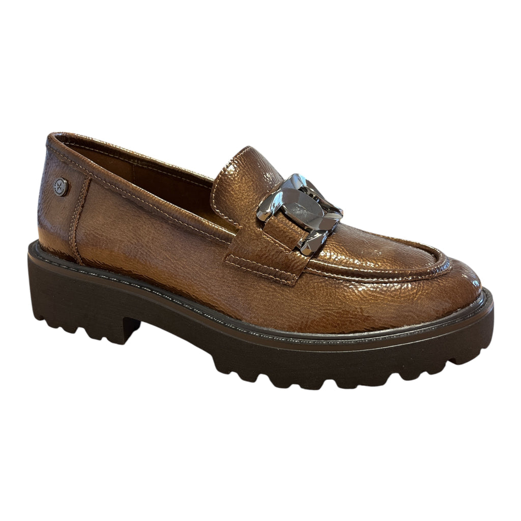Xti Brown Patent Loafers 146258