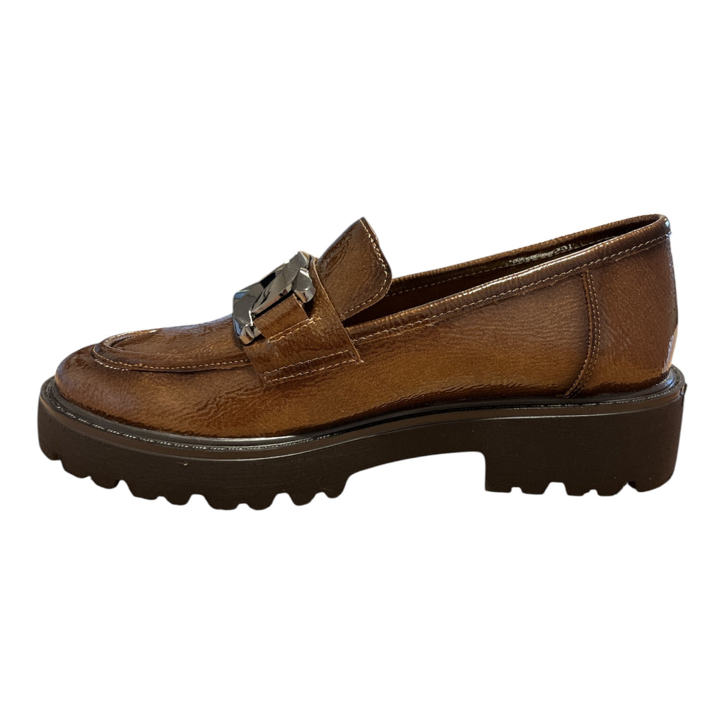 Xti Brown Patent Loafers 146258