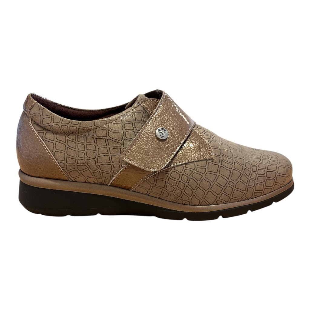 Pitillos Taupe Suede Leather Velcro Shoes 11.510