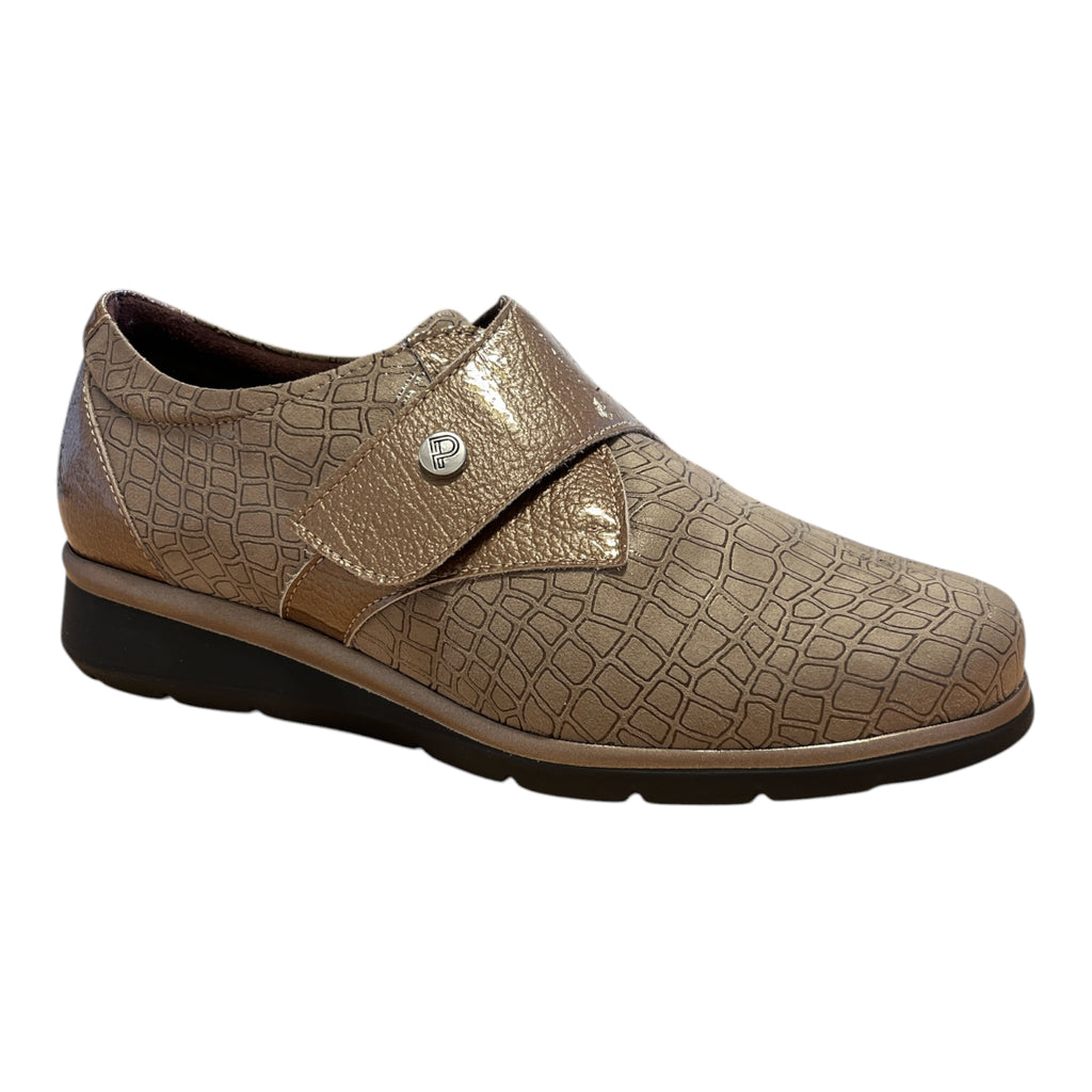 Pitillos Taupe Suede Leather Velcro Shoes 11.510