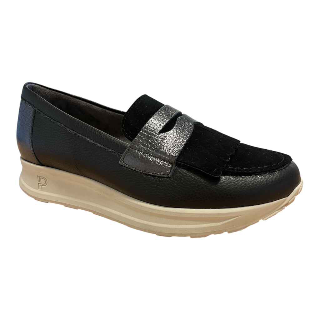 Pitillos Black Leather Sporty Loafers 11.602
