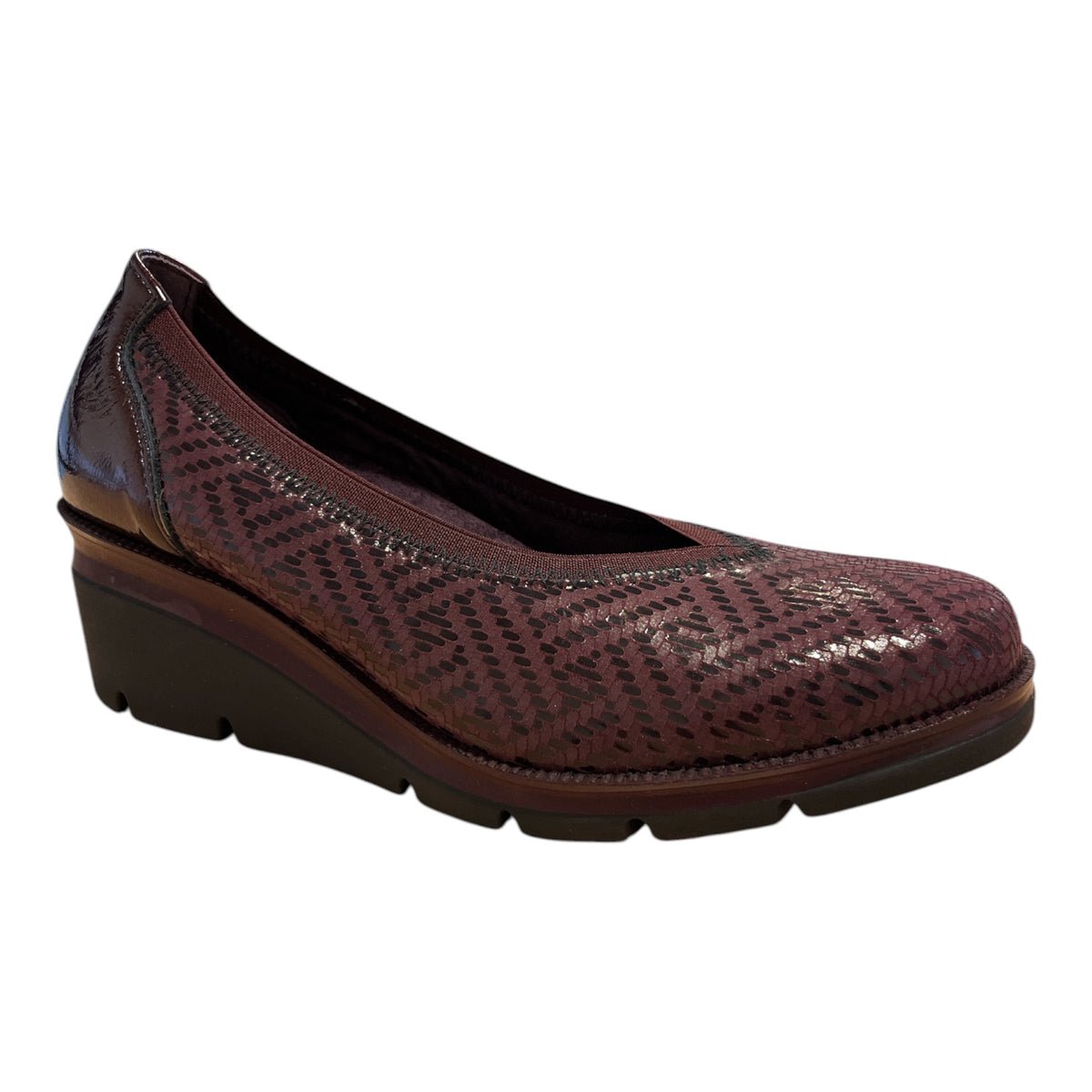 Pitillos Burgundy Wedge Shoes 11.532
