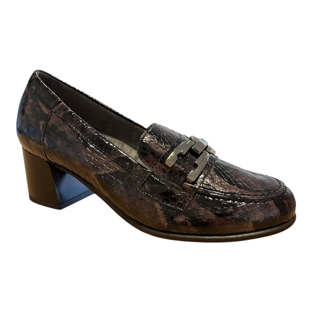 Pitillos Brown Patent Heeled Loafers 11.643