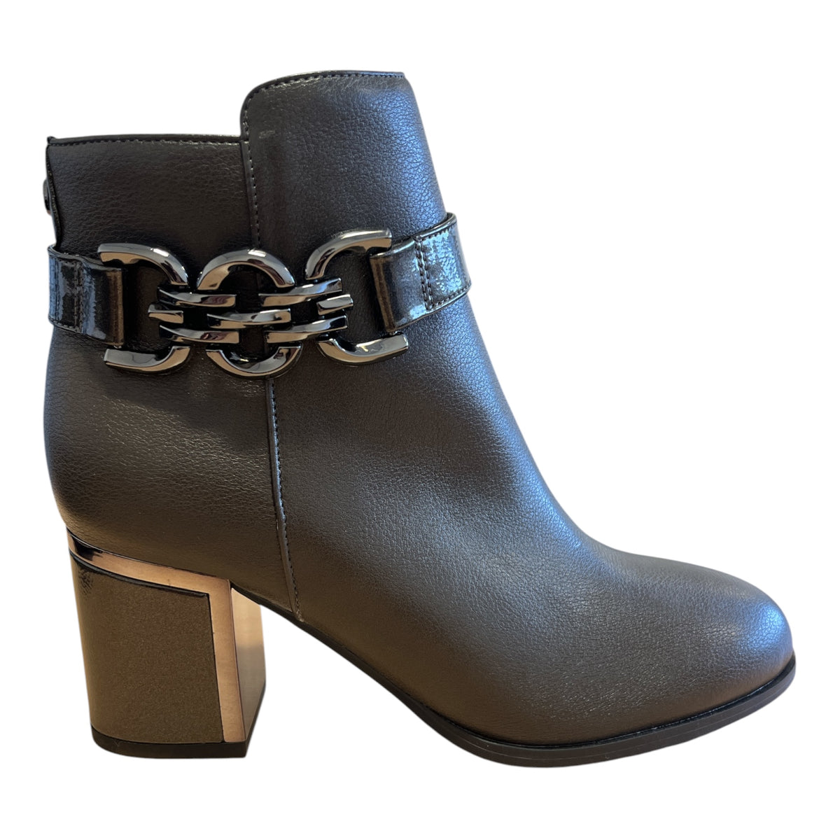 Lotus Amarin Grey Heeled Ankle Boots
