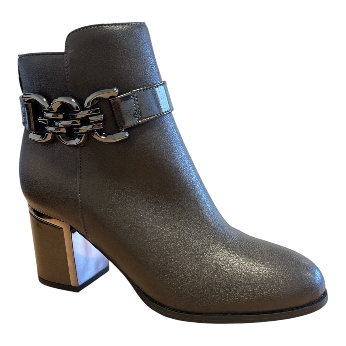 Lotus Amarin Grey Heeled Ankle Boots