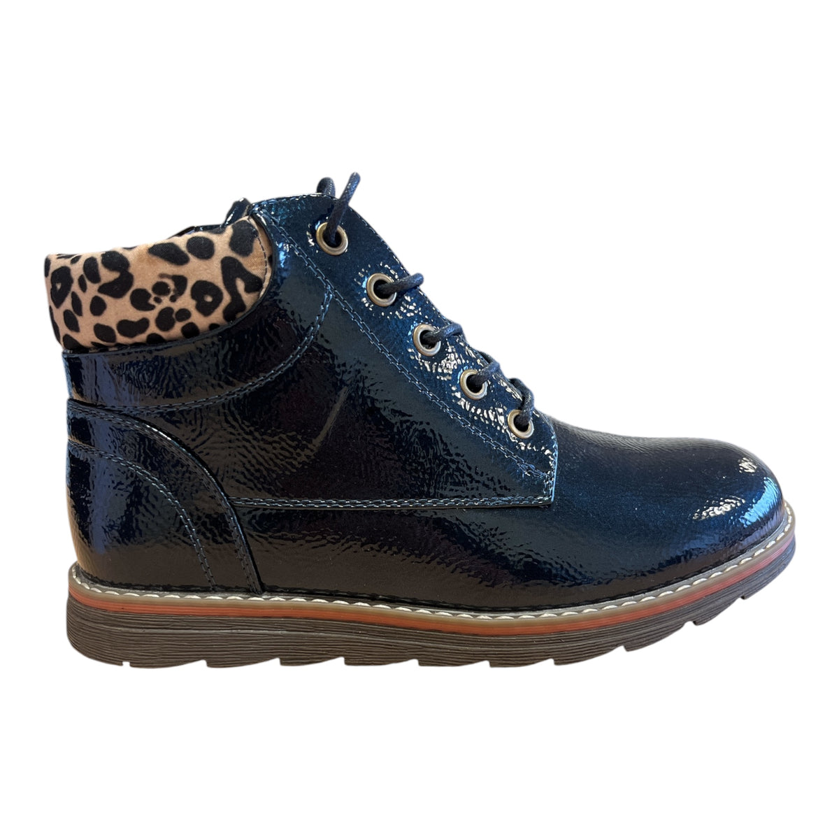 Lotus Naomi Navy Patent Ankle Boots