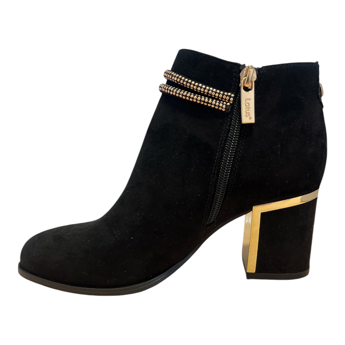 Lotus Tina Black Ankle Boots