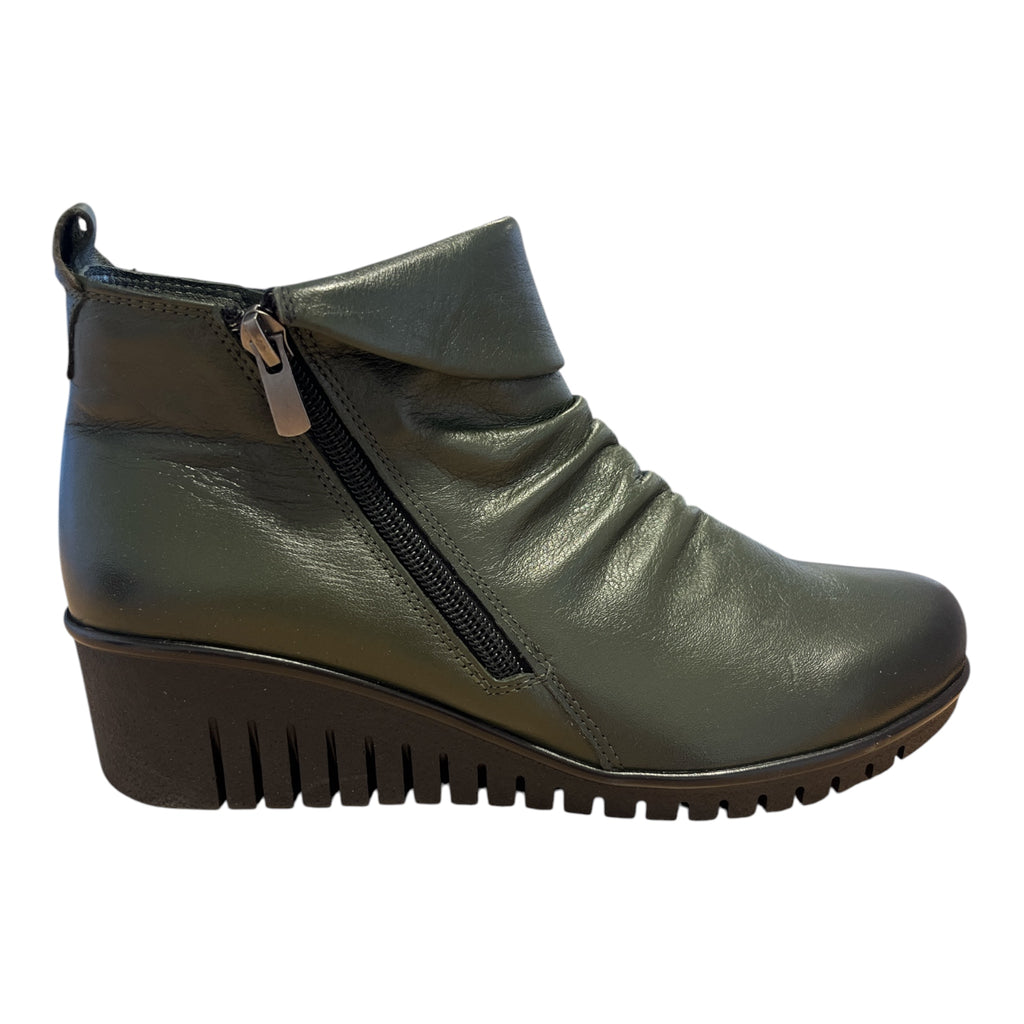 Lotus Cordelia Khaki Wedge Boots