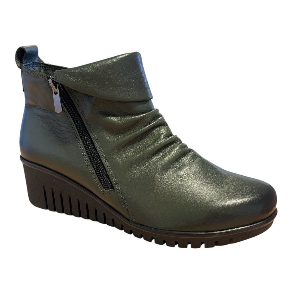 Lotus Cordelia Khaki Wedge Boots