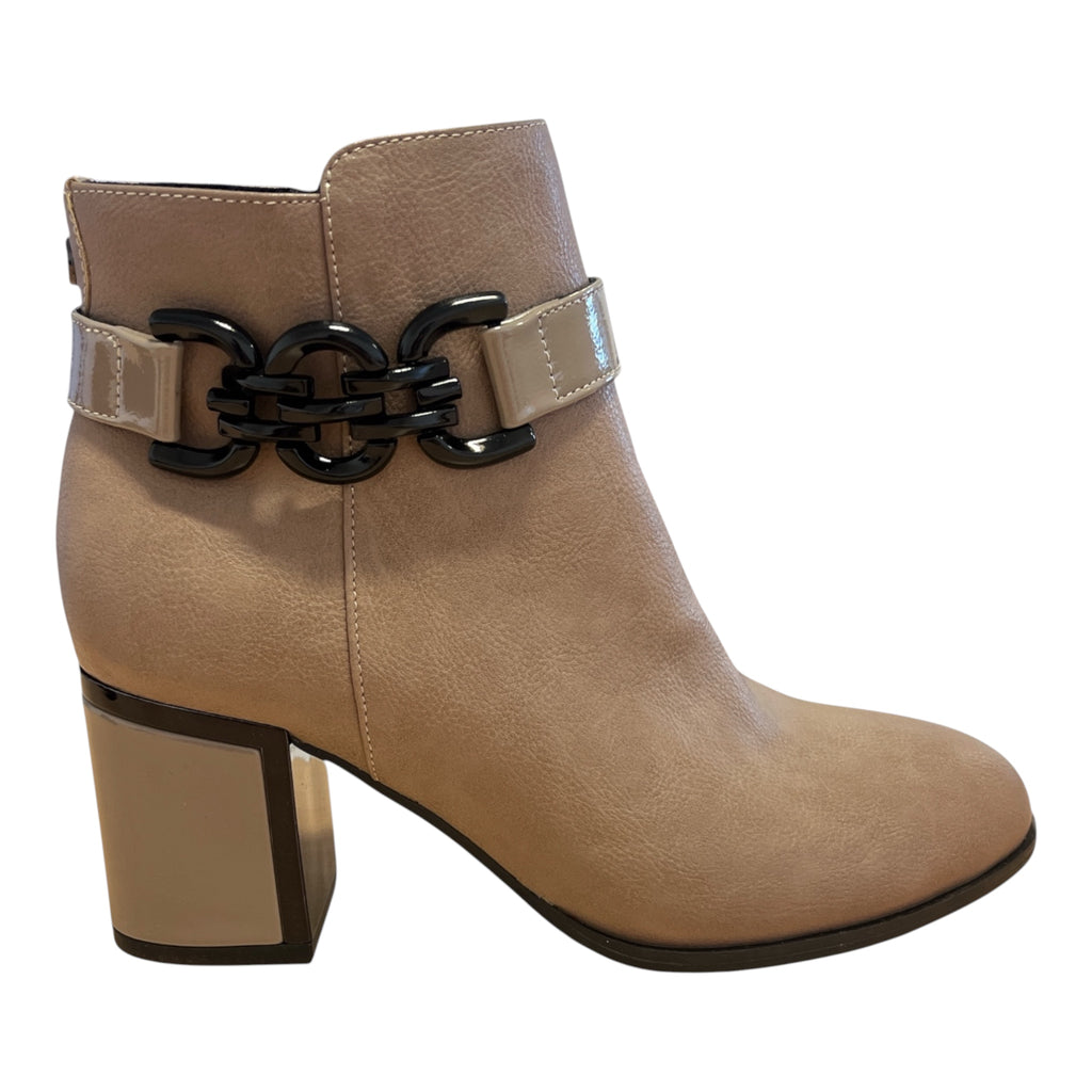 Lotus Amarin Taupe Block Heel Ankle Boots