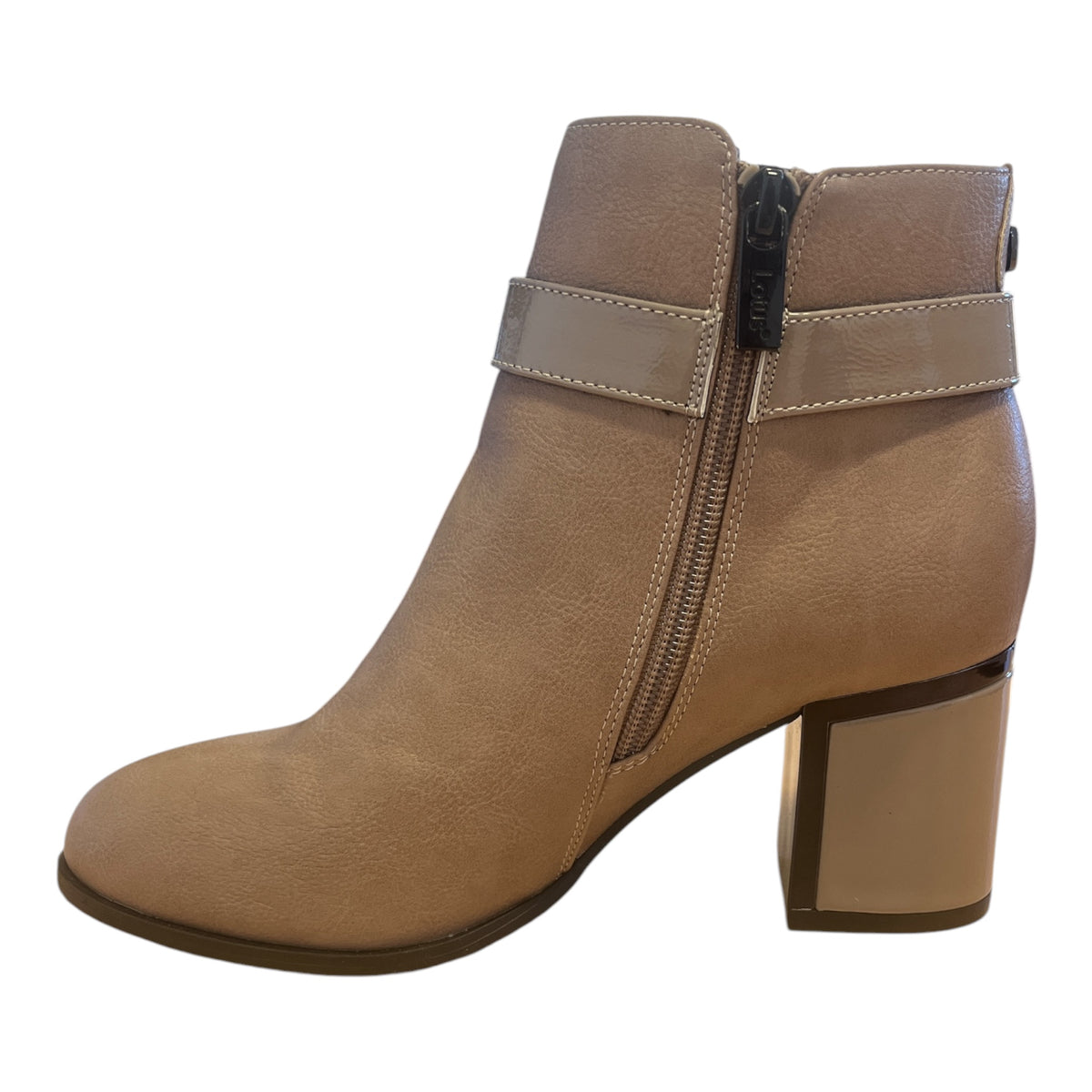 Lotus Amarin Taupe Block Heel Ankle Boots