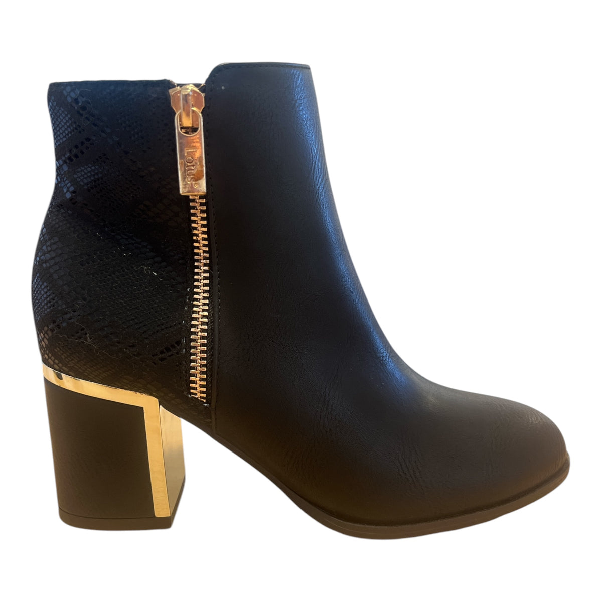 Lotus Athens Black Ankle Boots
