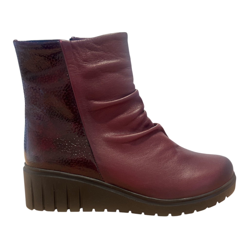 Lotus Adlee Burgundy Wedge Ankle Boots