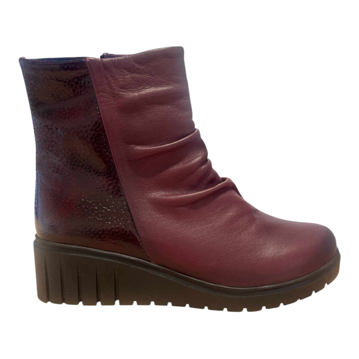 Lotus Adlee Burgundy Wedge Ankle Boots