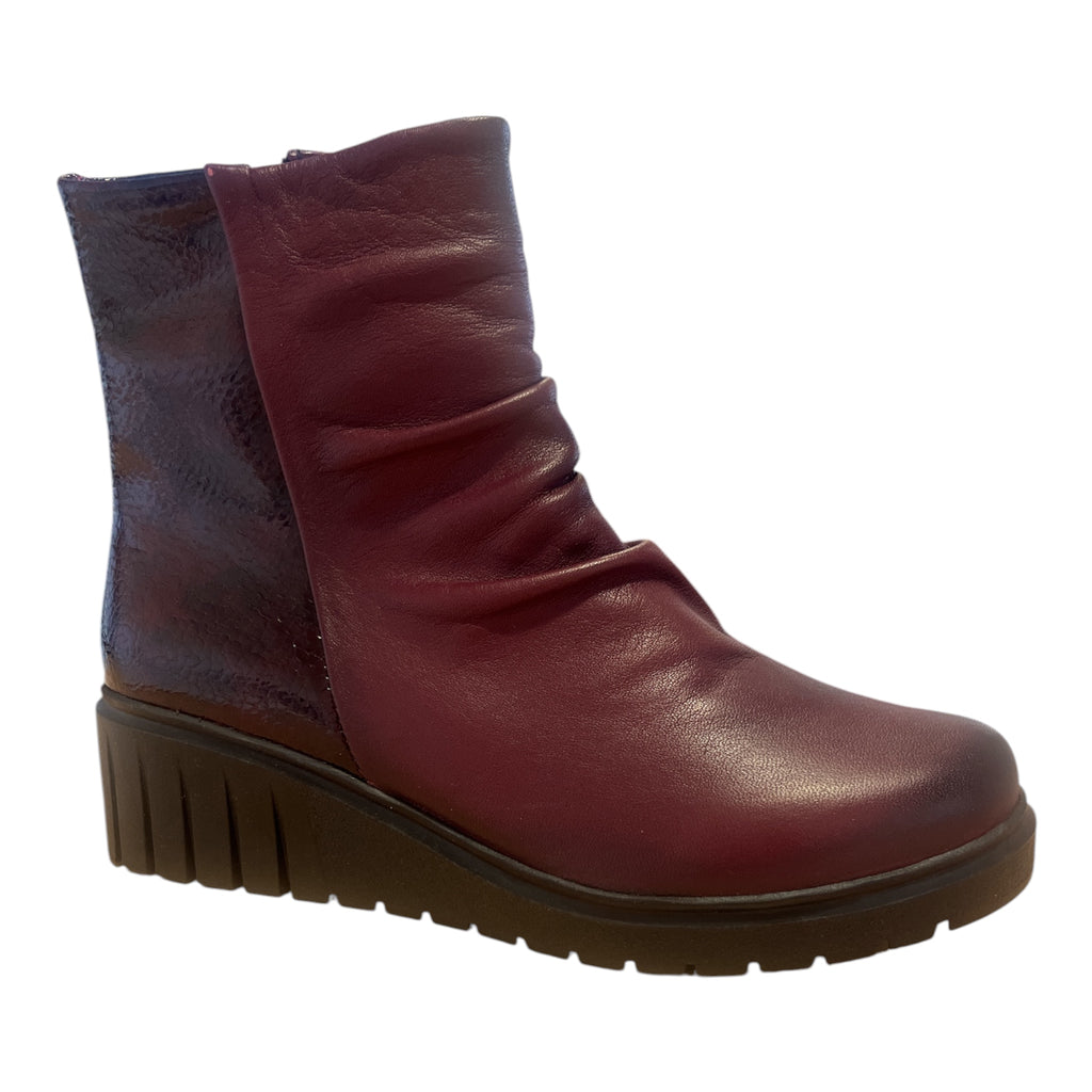 Lotus Adlee Burgundy Wedge Ankle Boots