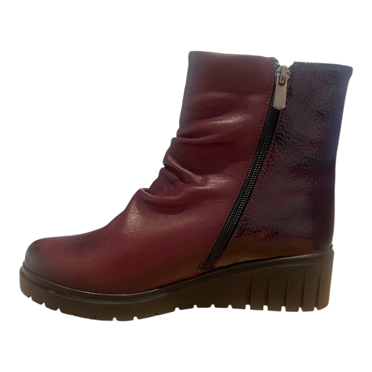 Lotus Adlee Burgundy Wedge Ankle Boots