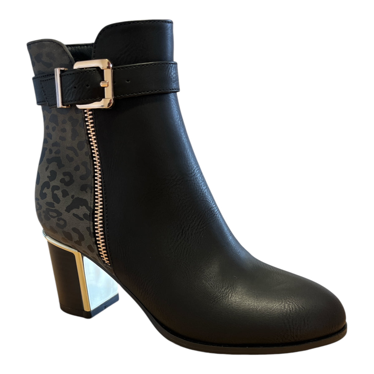 Lotus Monica Black Ankle Boots