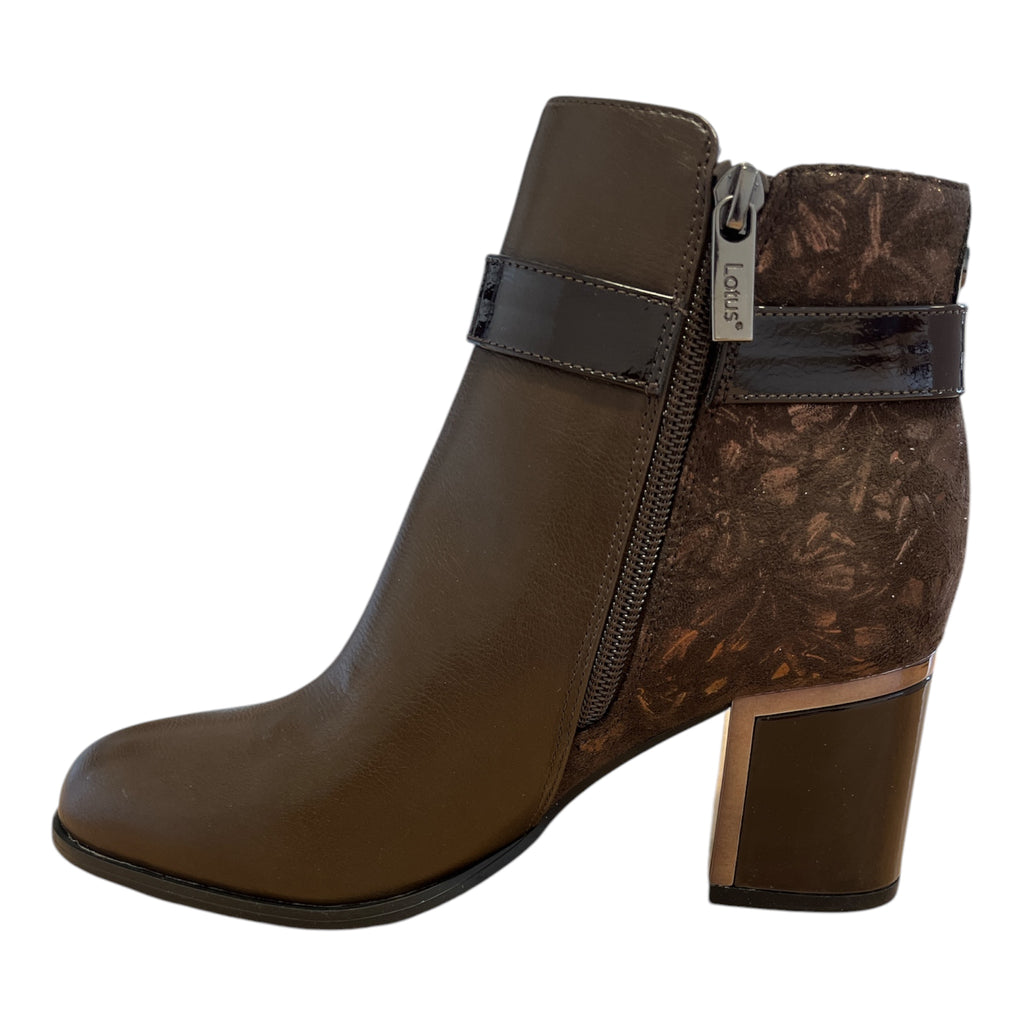 Lotus Adelaide Brown Heeled Ankle Boots