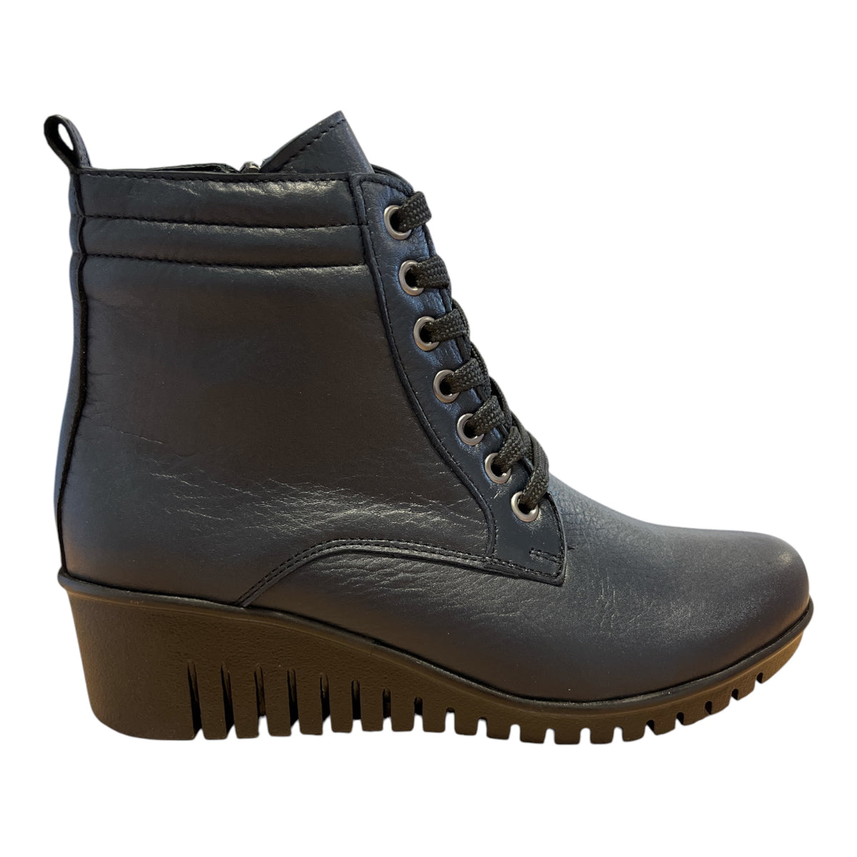 Lotus Ayla Navy Wedge Boots