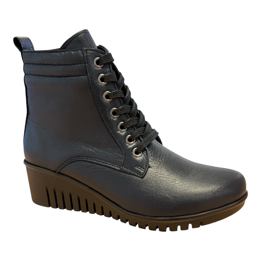 Lotus Ayla Navy Wedge Boots