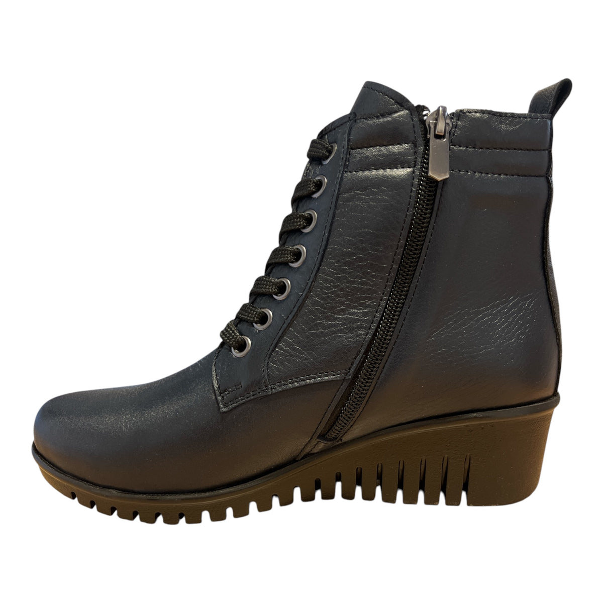 Lotus Ayla Navy Wedge Boots