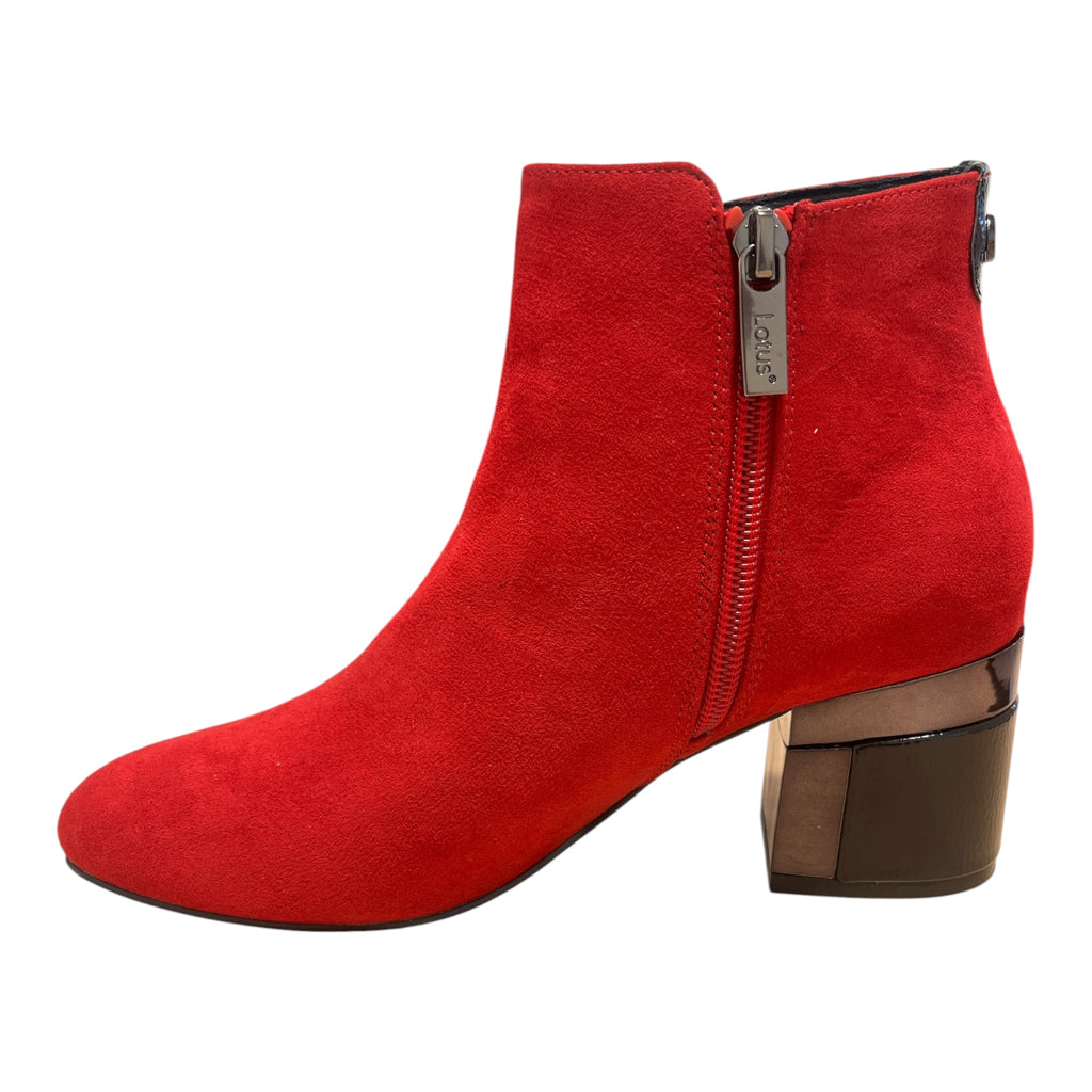 Lotus Red Heeled Boots