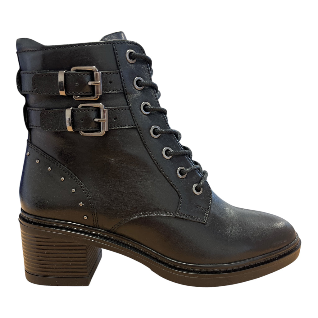 Lotus Parton Black Leather Ankle Boots