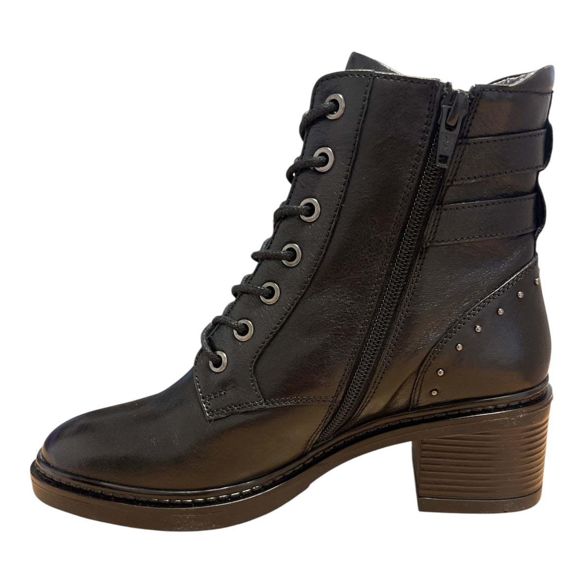Lotus Parton Black Leather Ankle Boots