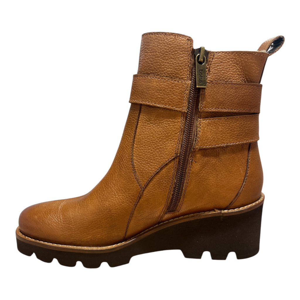 Lotus Emberlynn Tan Wedge Boots