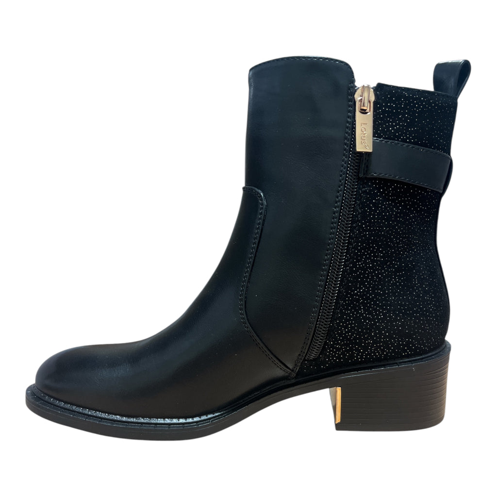 Lotus Alannah Black Ankle Boots