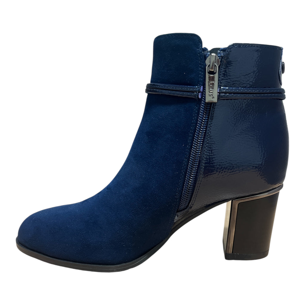 Lotus Ebony Navy Ankle Boots