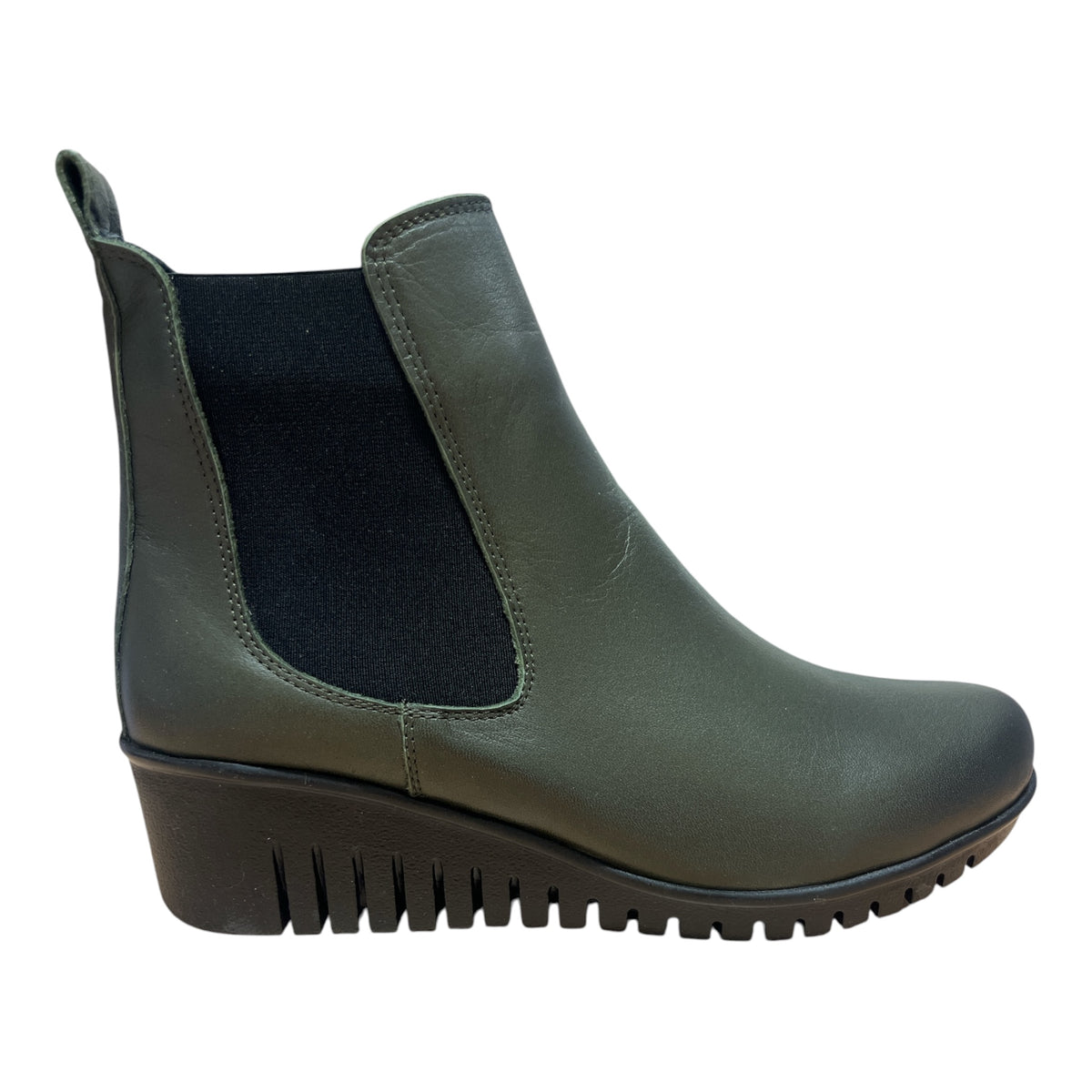 Lotus Dresden Khaki Wedge Ankle Boots