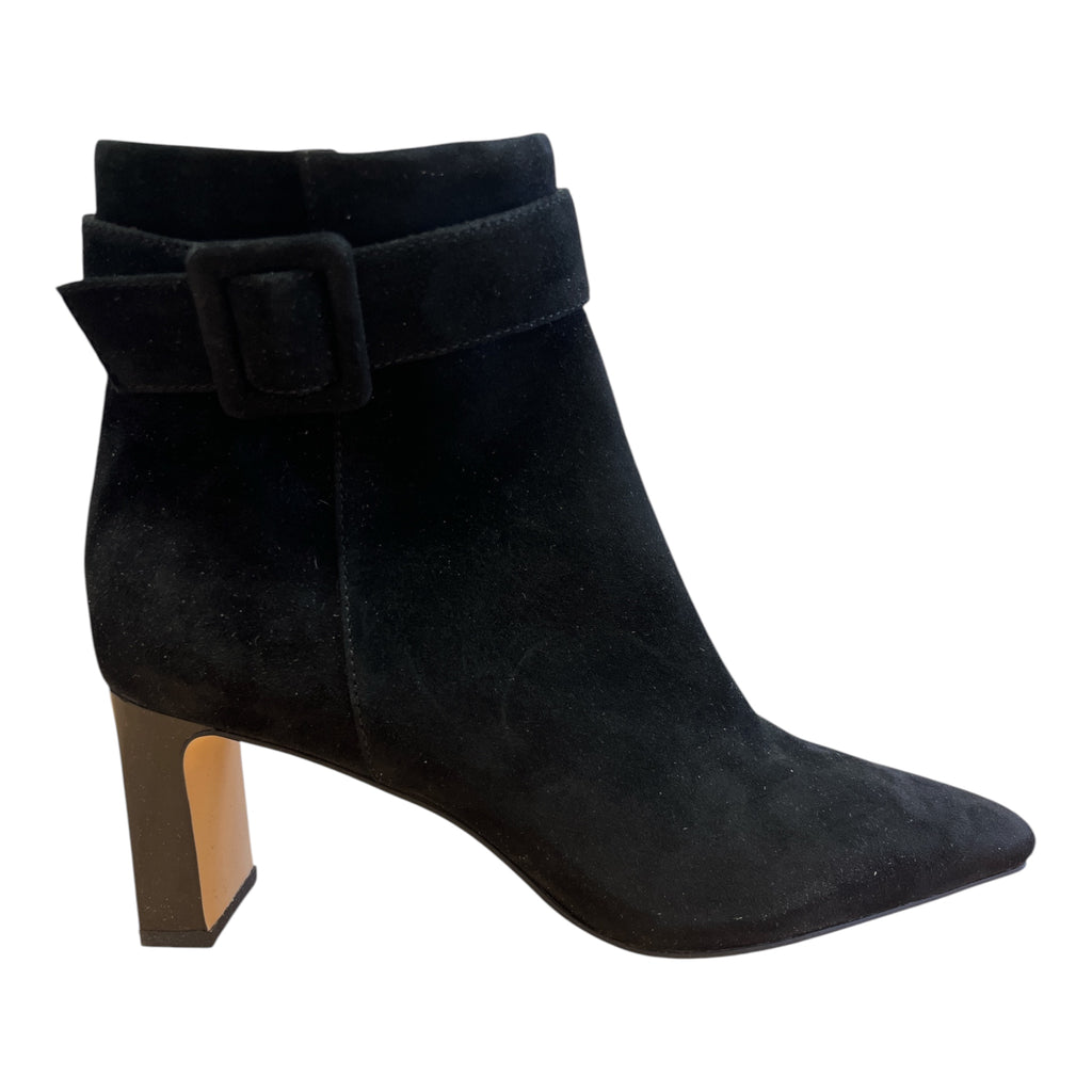 Lotus Nadine Black Suede Heeled Ankle Boots