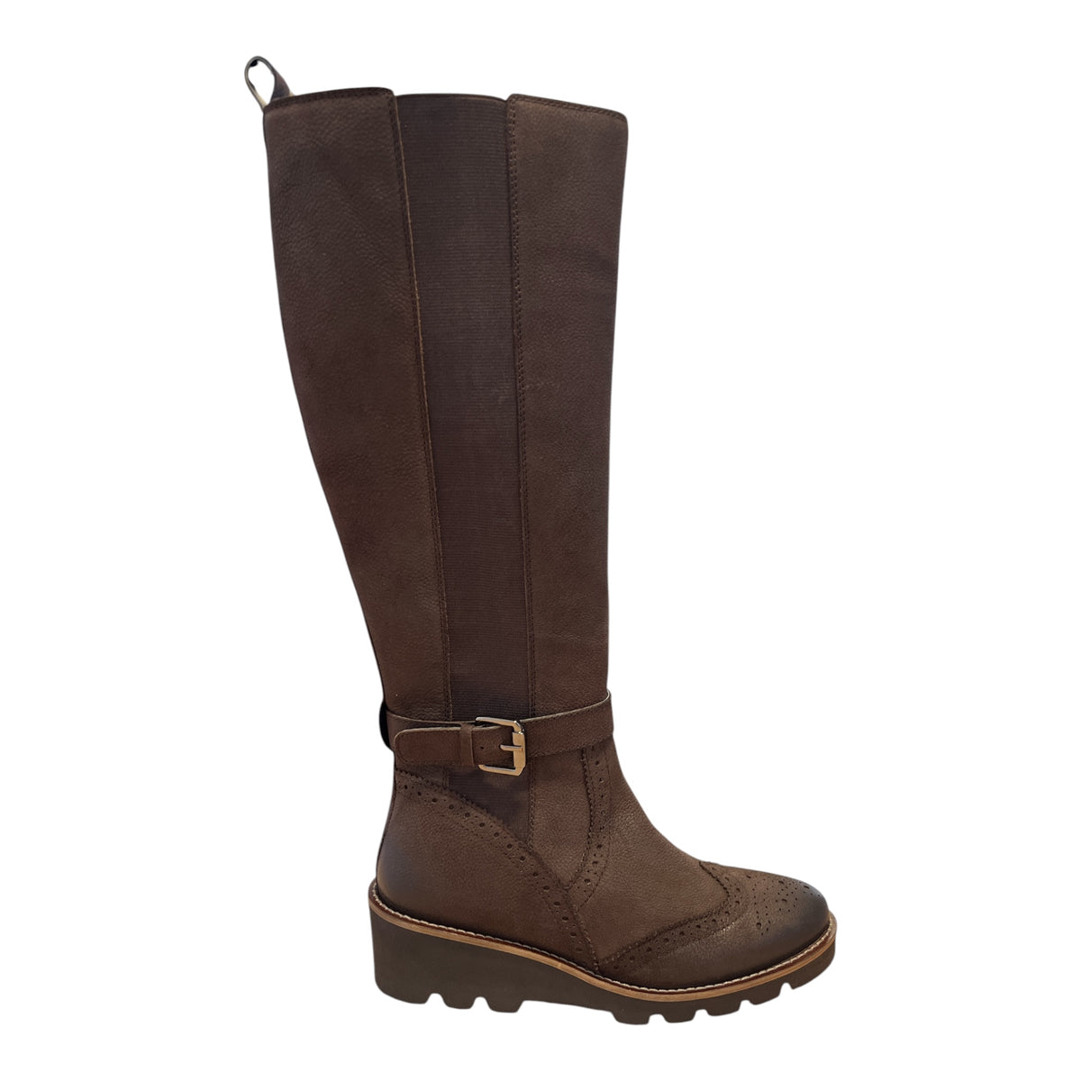 Lotus Sloane Brown Wedge Knee-High Boots