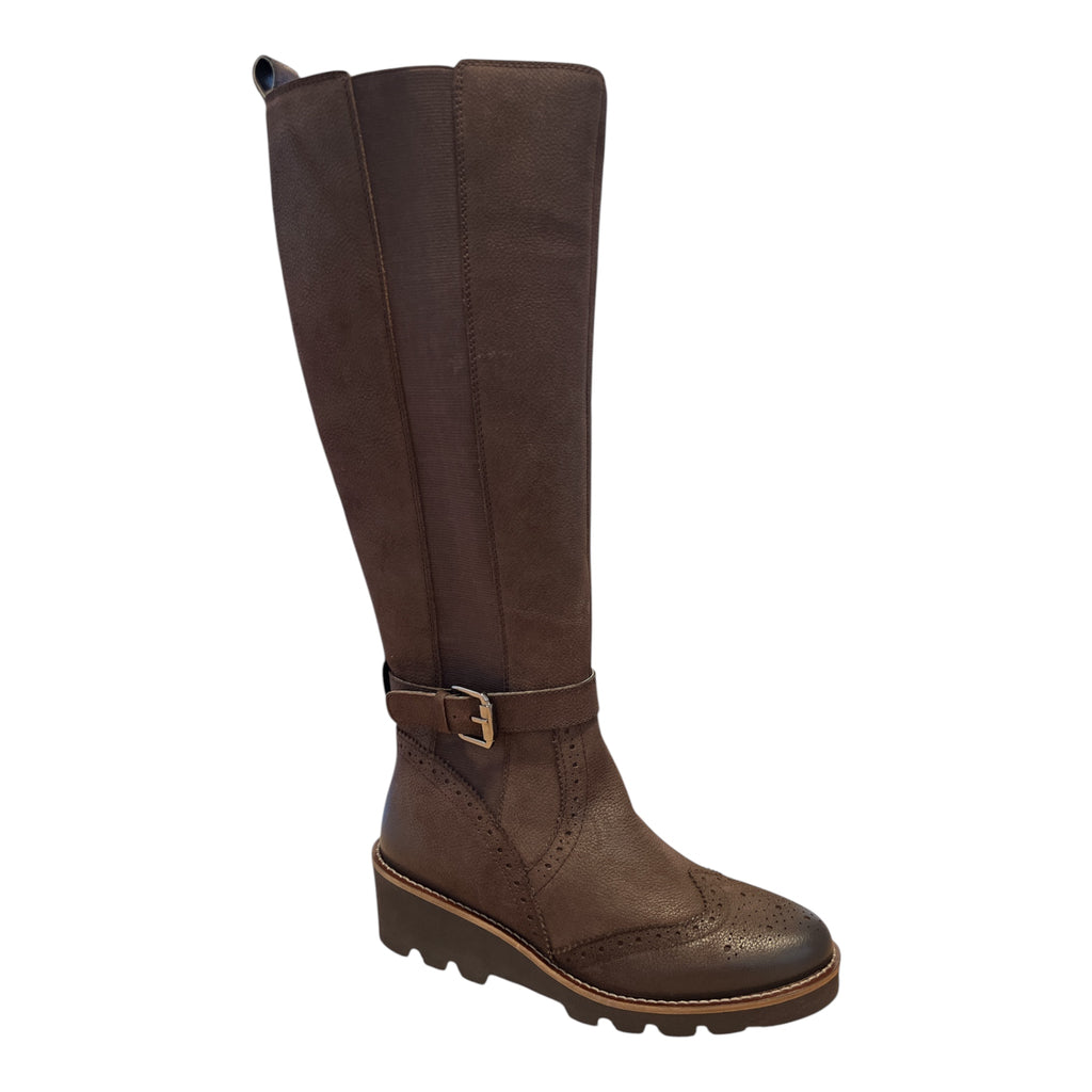 Lotus Sloane Brown Wedge Knee-High Boots