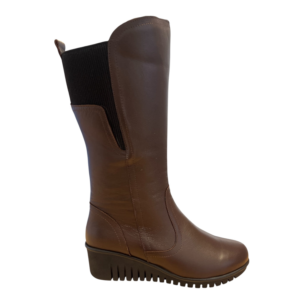 Lotus Fitzgerald Brown Mid-Calf Wedge Boots