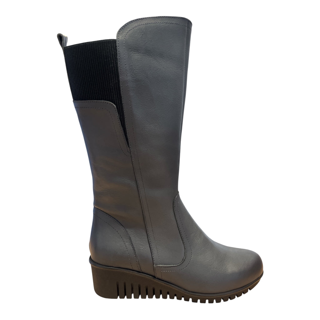 Lotus Fitzgerald Grey Mid-Calf Wedge Boots