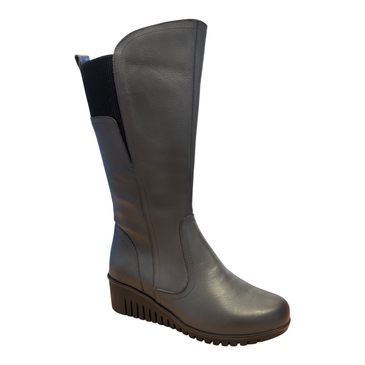 Lotus Fitzgerald Grey Mid-Calf Wedge Boots