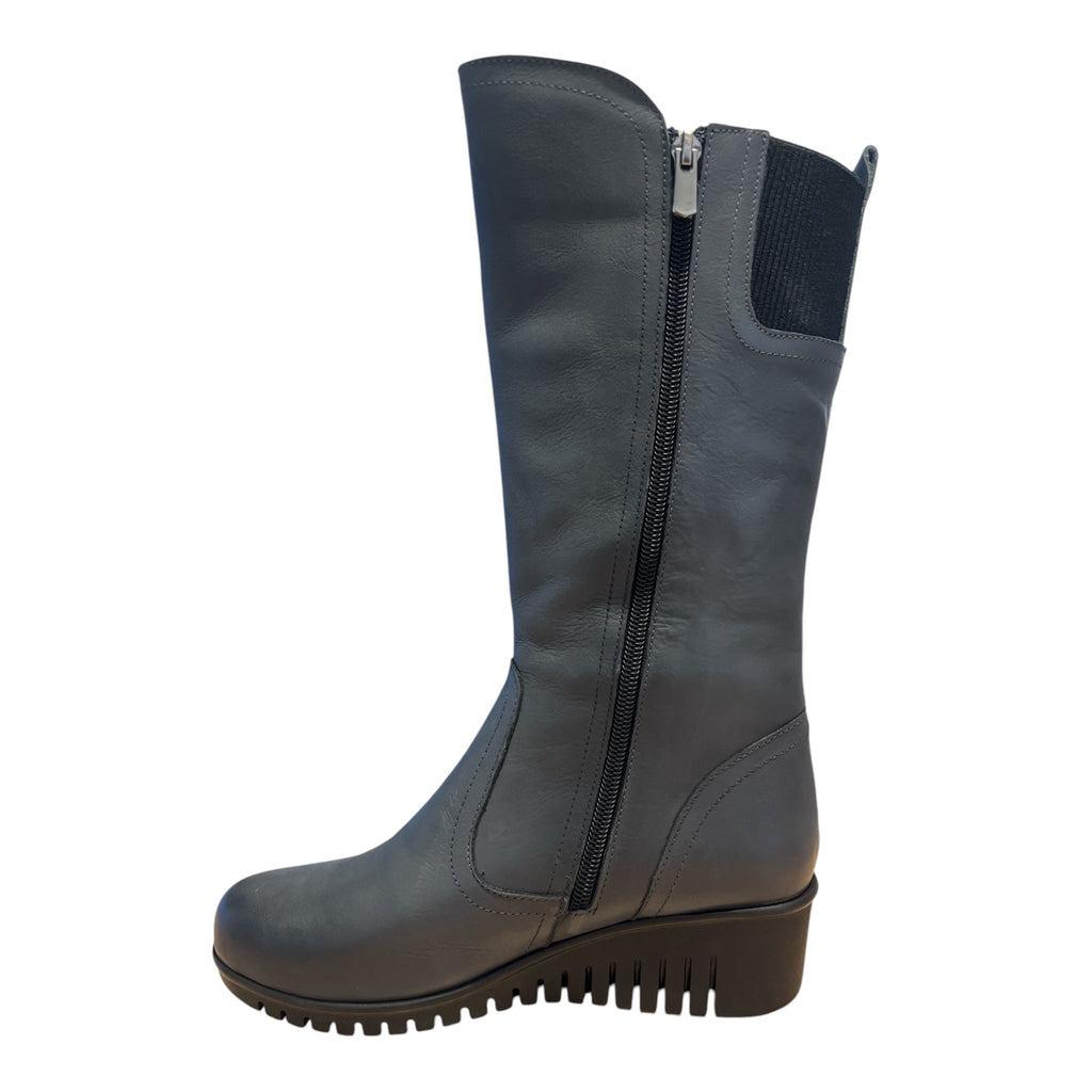 Lotus Fitzgerald Grey Mid-Calf Wedge Boots