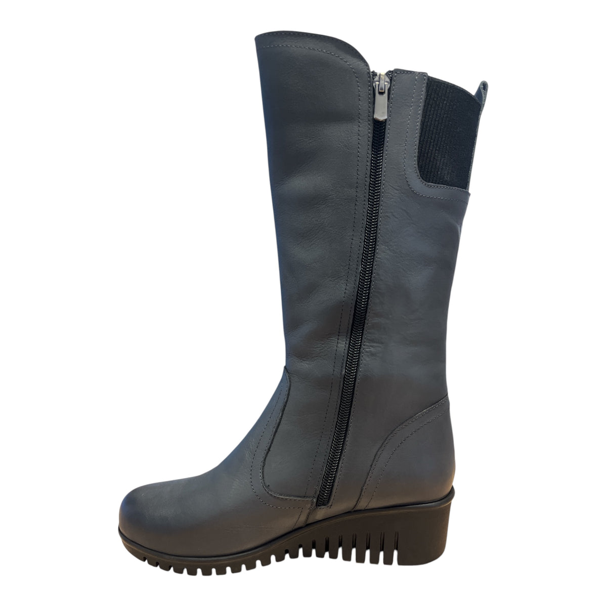 Lotus Fitzgerald Grey Mid-Calf Wedge Boots