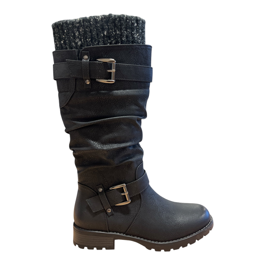 Lotus Juniper Black Knee-High Boots