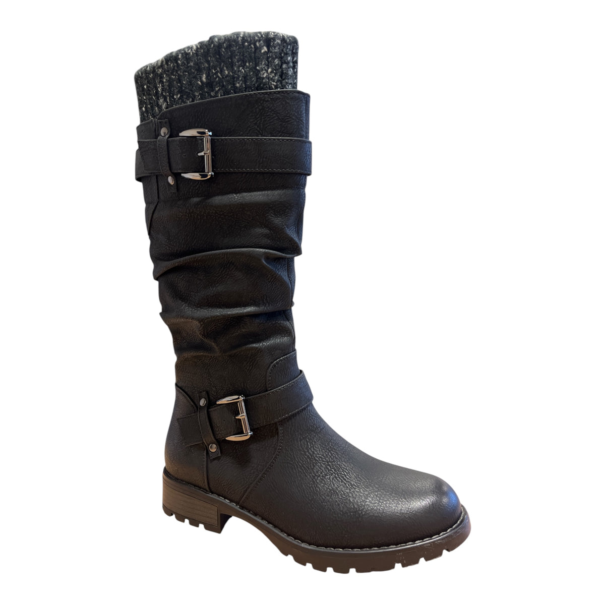 Lotus Juniper Black Knee-High Boots