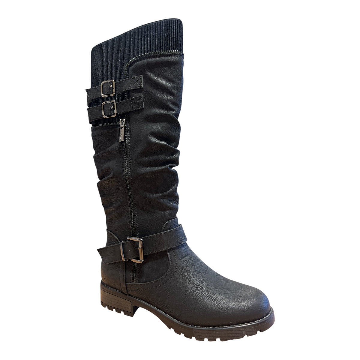 Lotus Jennifer Black Knee-High Boots