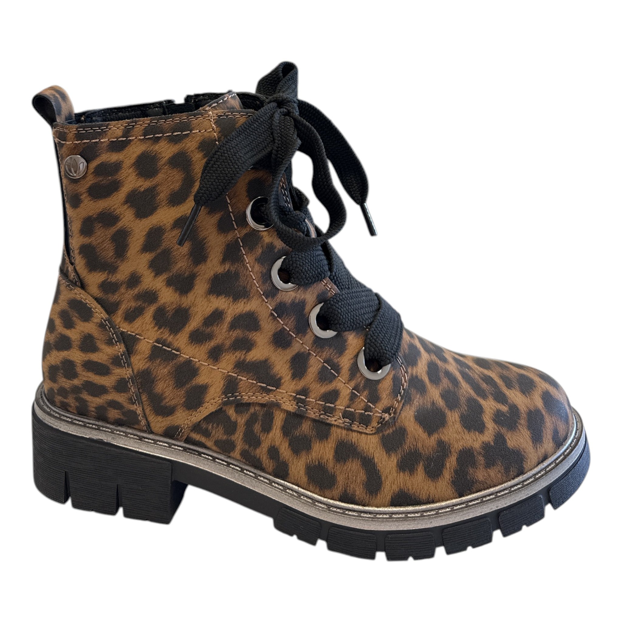 Lotus Jojo Leopard Print Ankle Boots