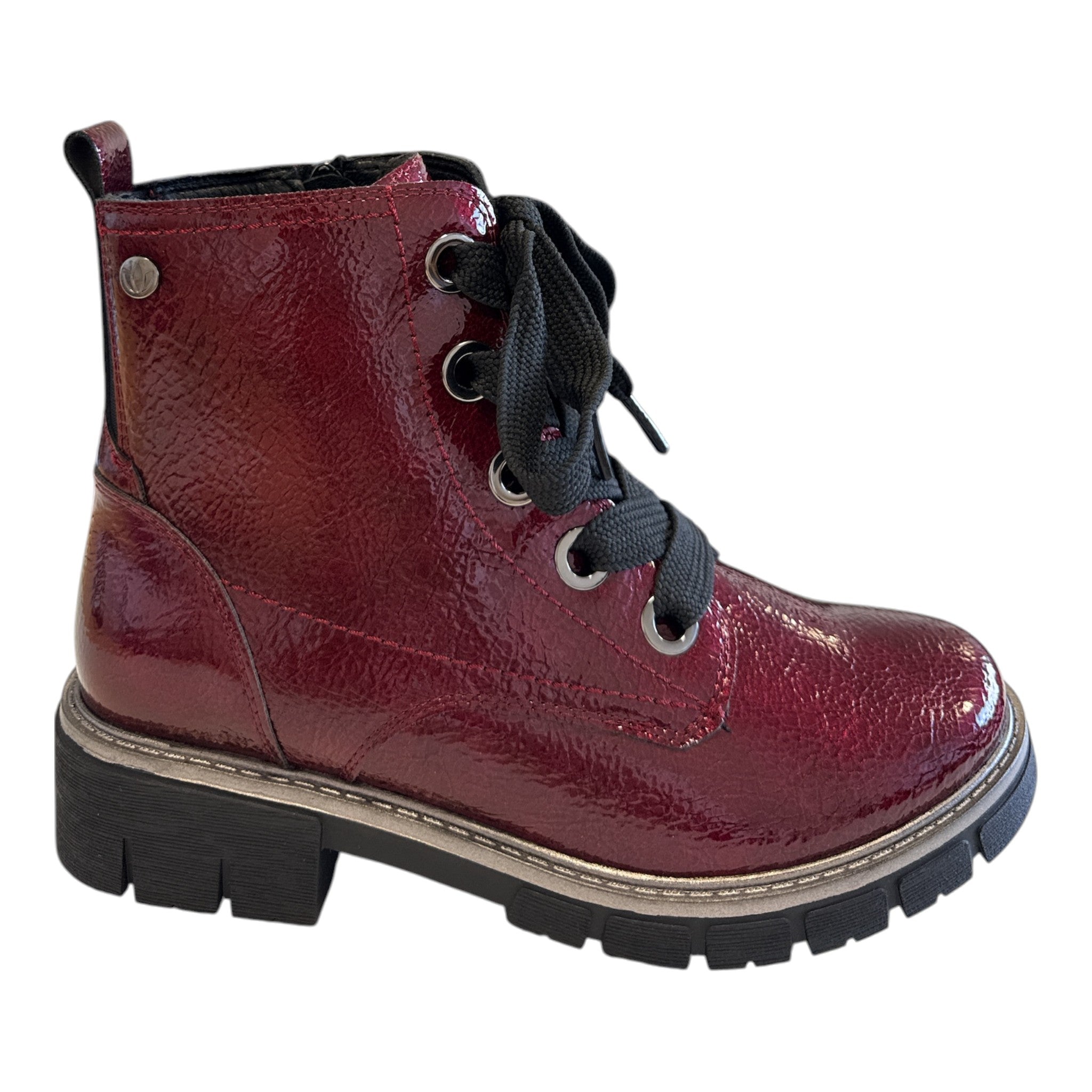 Lotus Jojo Bordo Patent Ankle Boots