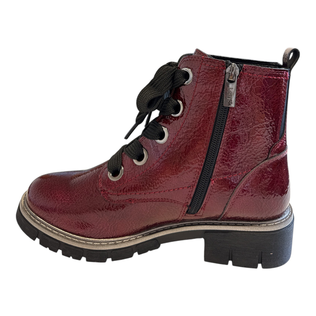 Lotus Jojo Bordo Patent Ankle Boots