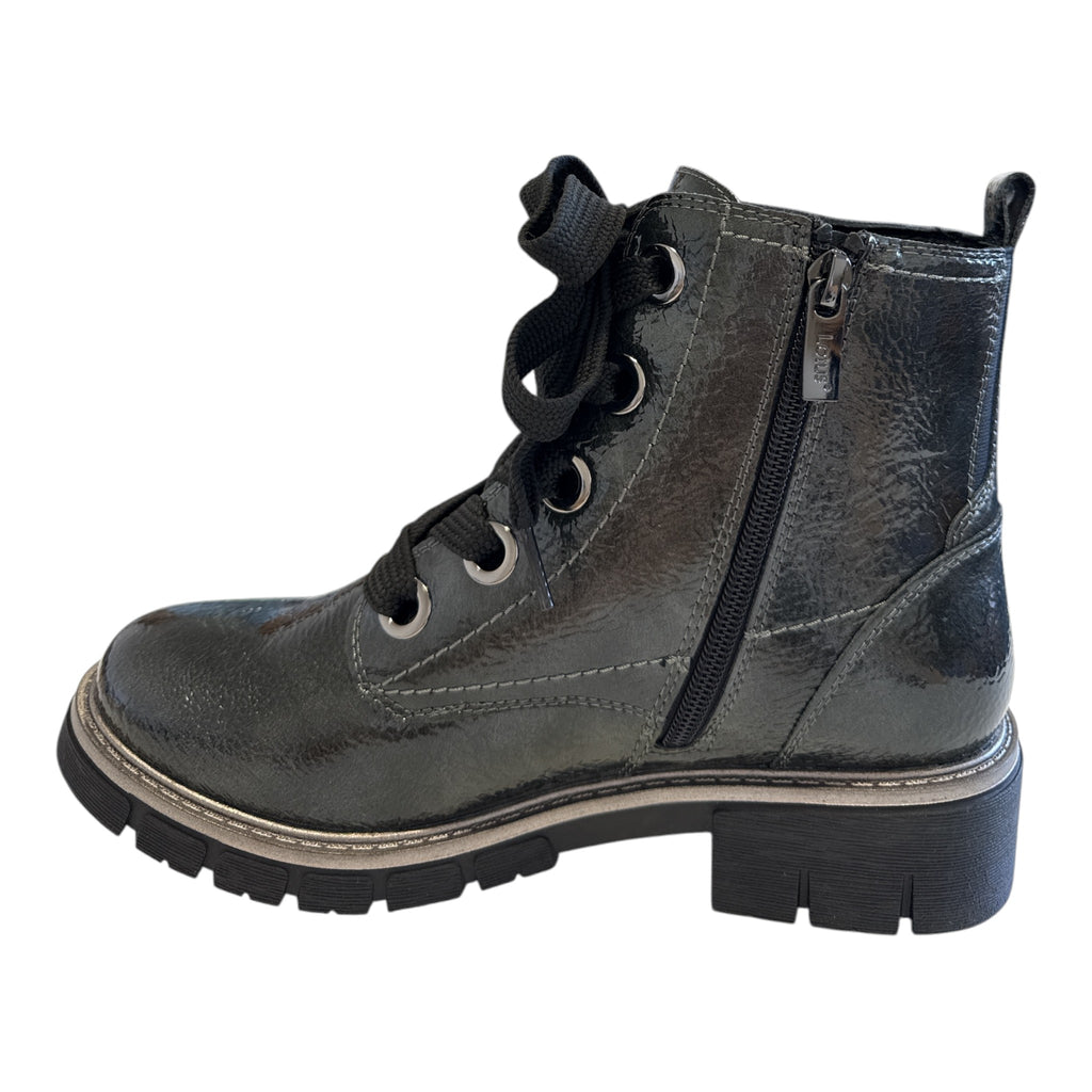 Lotus Jojo Grey Patent Ankle Boots
