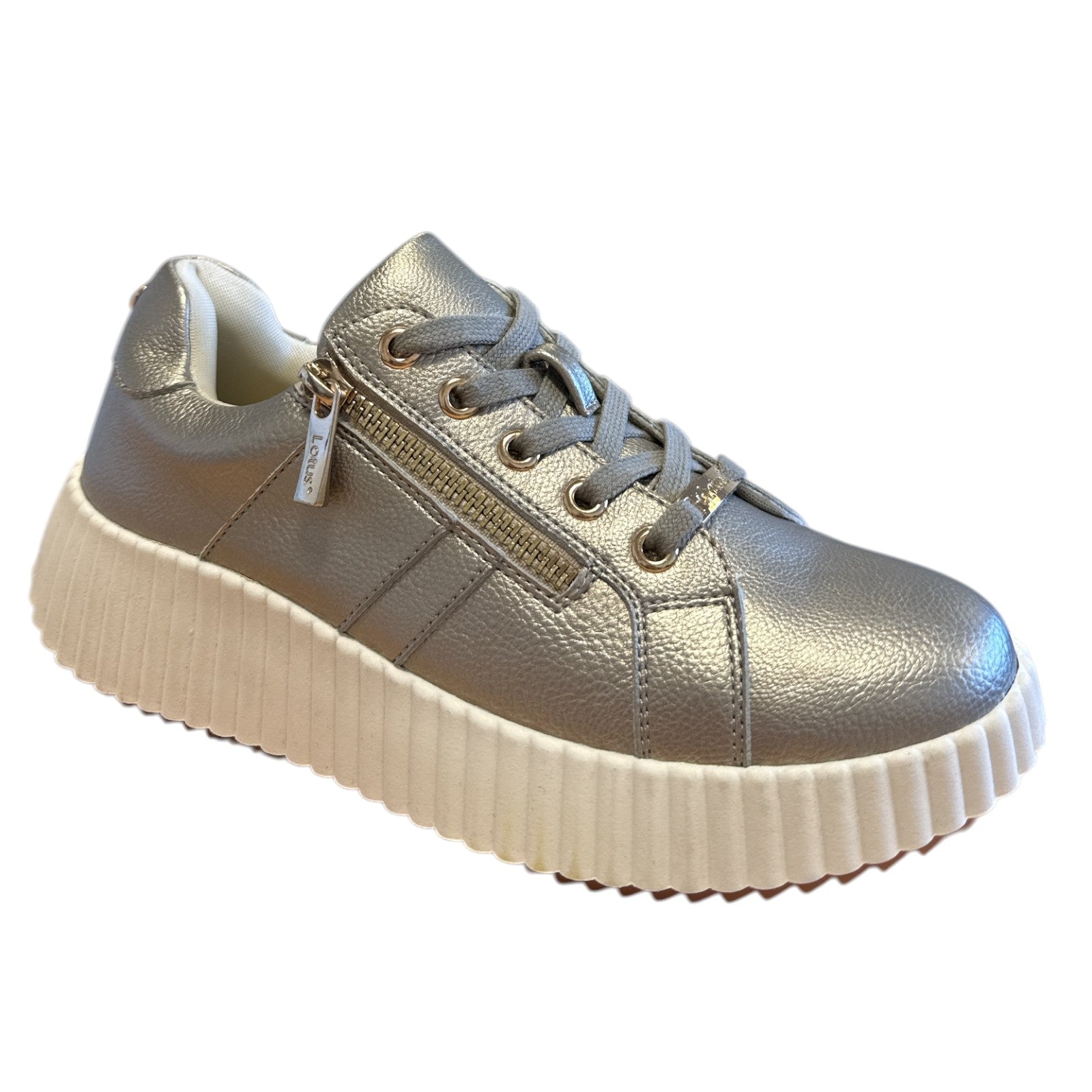 Lotus Kora Gold Zip Up Trainers