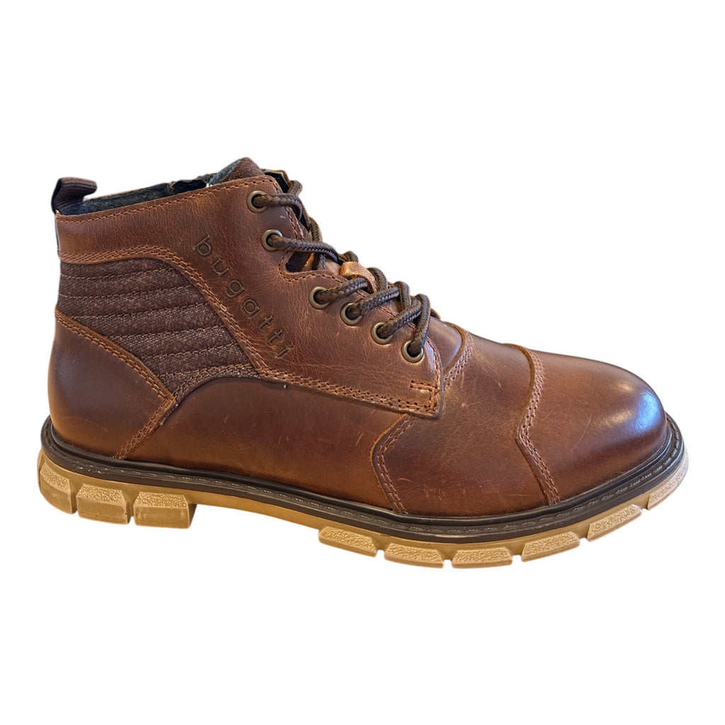 Bugatti Mate Brown Leather Lace-Up Boots