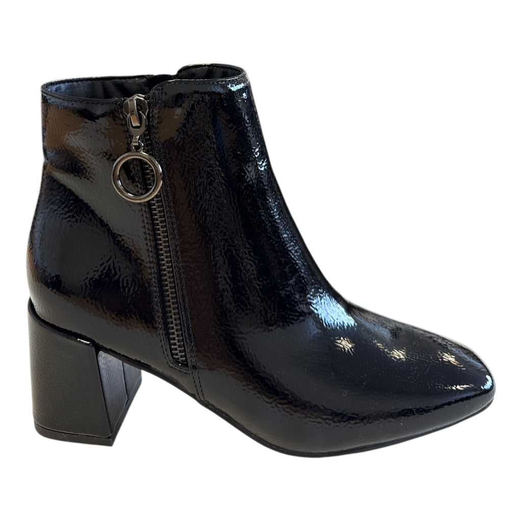 Lotus Furiosa Black Patent Ankle Boots